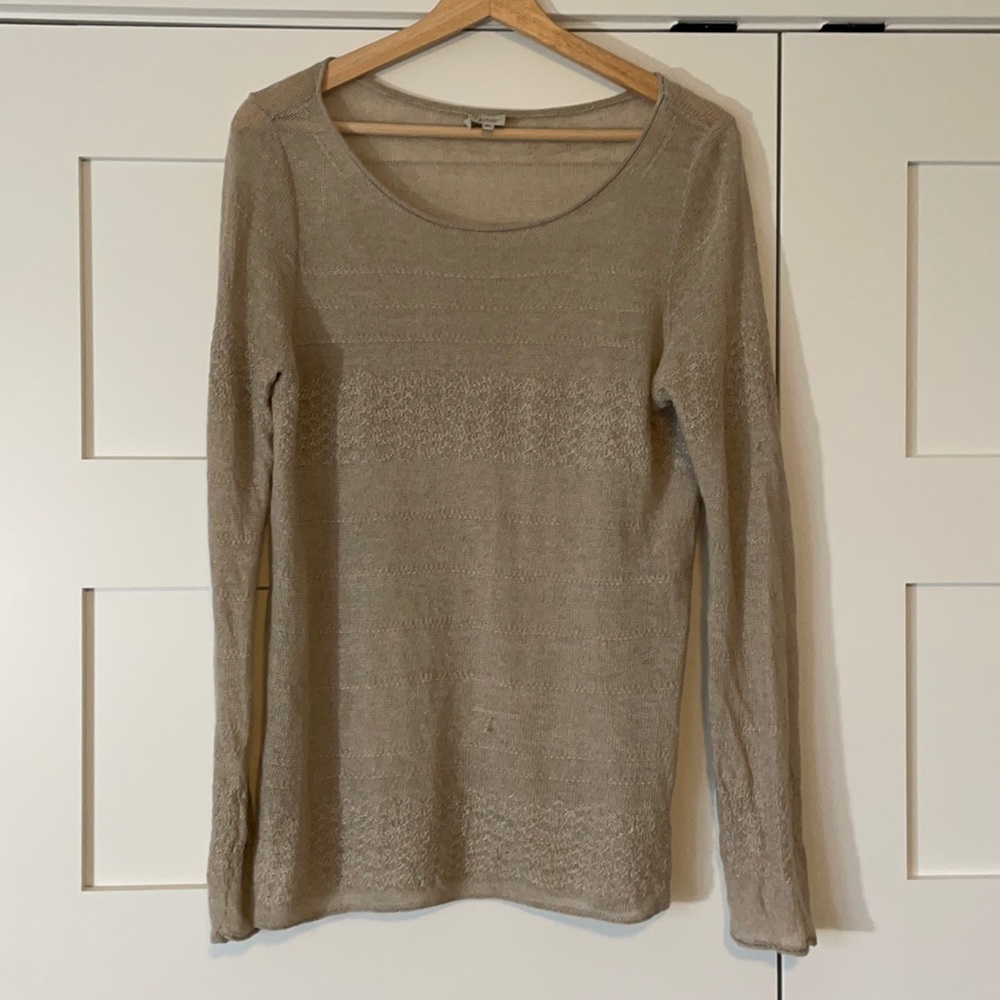 Aritzia T. Babaton linen sweater - tan - sz medium